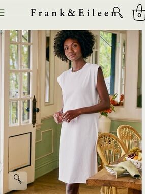 Frank & Eileen Mini Cory Tee Dress White Small Muscle Tee Cotton Relaxed Fit